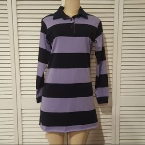 Wild Fable Striped Long Sleeve Rugby Polo Dress 